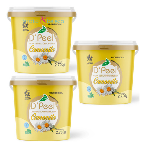 Depiladora Cera Depilatória Morna Virilhas Camomila 3x2.kg