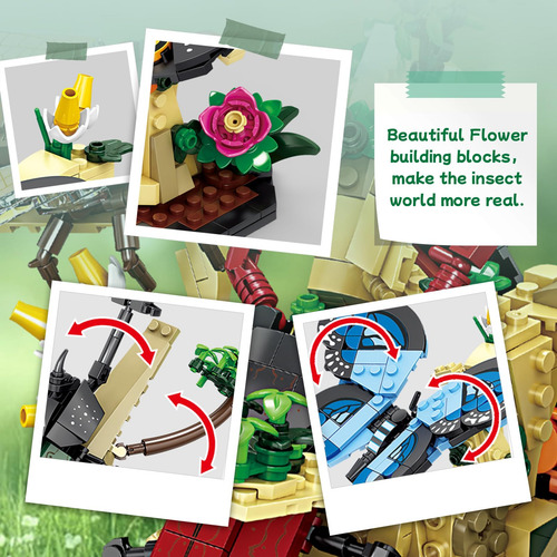 Juego De Construcción 6 En 1 De Flores E Insectos