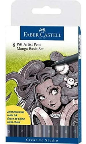 Faber-castel Pitt Artist Manga Boligrafos, Tonos De Gris, 8-