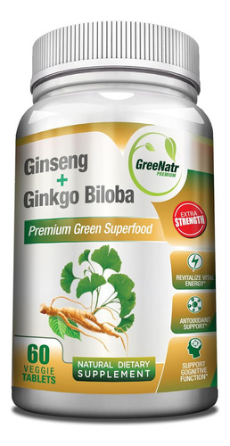 Ginseng Y Ginkgo Biloba Súper Alimento Potenciador 60 Cap