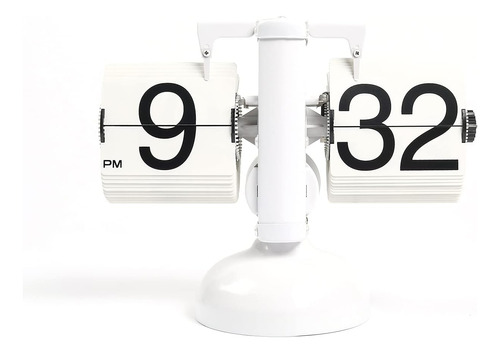 Reloj De Escritorio Mooas Flip (blanco), Diseño Retro Vintag