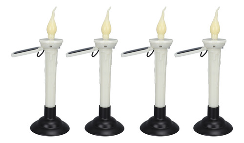 4 Velas Cónicas Que Parpadean De Color Amarillo Cálido