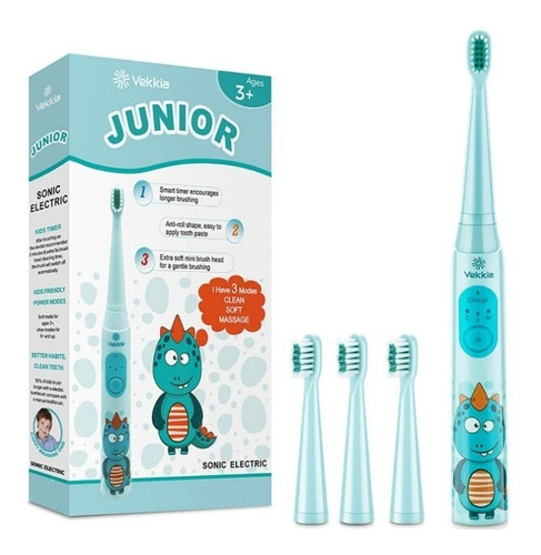 Cepillo De Dientes Electrico Para Niños + 3 Cabezales