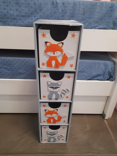 Imagen 2 de 5 de Cajoneras Organizador Infantil De 4 Cajones Mueble Juguetero