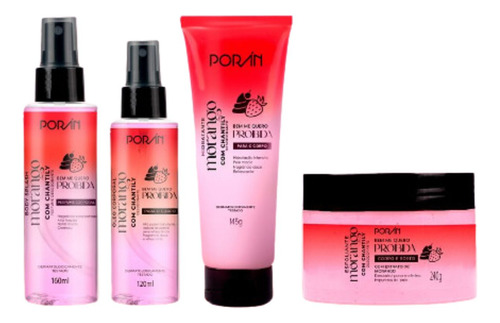 Kit Skin Care Completo Morango Com Chantily - Porán