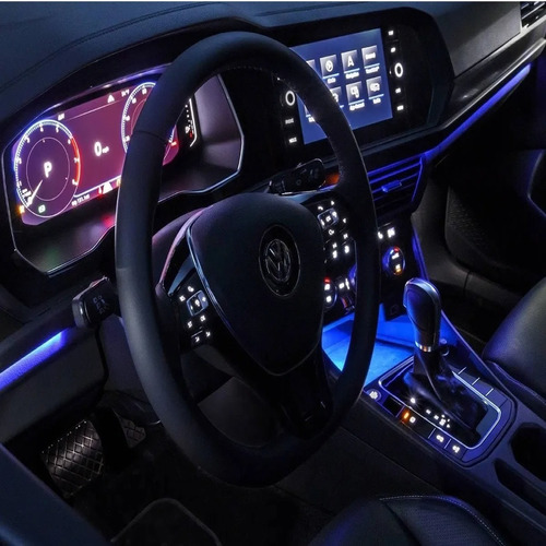 Imagem 4 de 4 de Fita Led Automotiva Luz Neon Interna Azul Painel 5 Metros