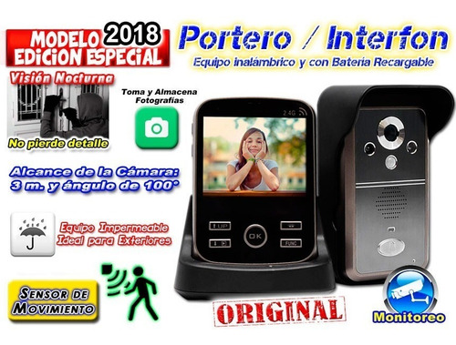 Imagen 3 de 9 de Portero Electrónico 2 Monitores Inhalambricos Y Un Receptor