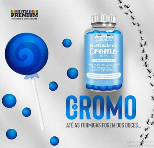 Kit 3 Und Picolinato De Cromo 30 Gomas Blueberry 2517530