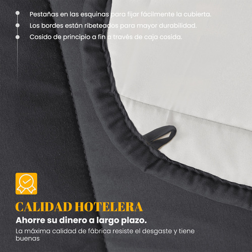 Reón Acolchao Doble Vista Para Toa Stación Matrimonial Color Gris Oscuro Diseño E La Tela Rayas