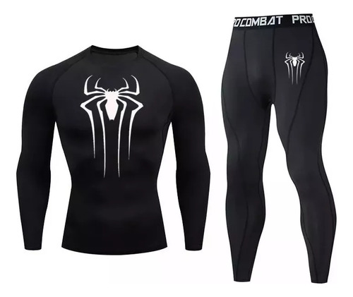 Set Deportivo Spiderman Lycra + T-shirt Para Hombre