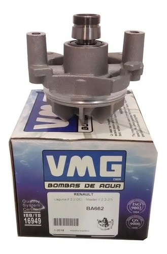 Bomba De Agua Vmg P/ Renault Master 2.5 Dci 16v G9u