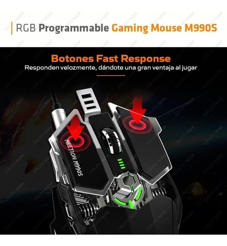 Imagen 3 de 10 de Mouse Gamer Programable Rgb Gaming B Meetion M990s Premium