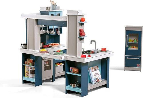 Juego De Cocina De Madera; Azul