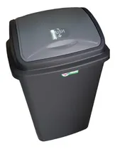 Comprar Cesto Para Basura Negro Con Tapa Balancin 50 Litros