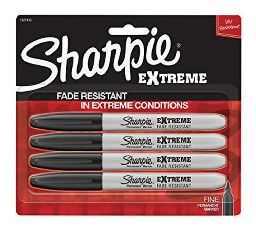 Sharpie Extrema Marcadores Permanentes, Negro, 4-count.