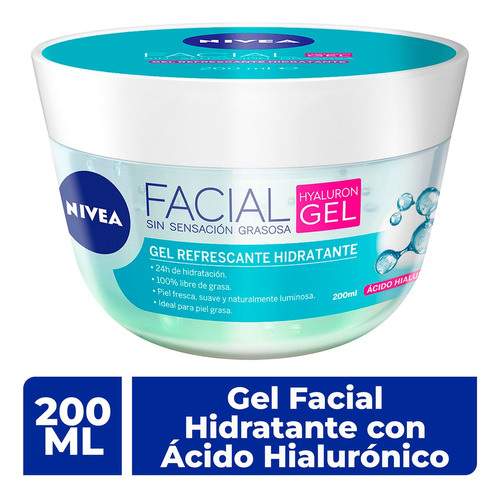 Gel Facial Nivea Cuidado Facial Con Ácido Hialurónico 200ml