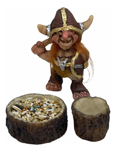 Troll Vikingo Protector Del Dinero 11 Cm Figura De Resina