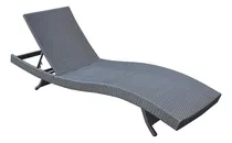 Comprar Reposera Camastro Reclinable Piscina Jardin Playa Ratan Lcm Color Negro