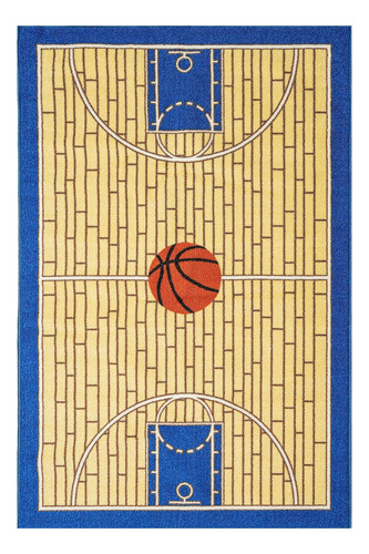 Alfombra Baloncesto Azul Para Niño Baño Sala Juego Aula