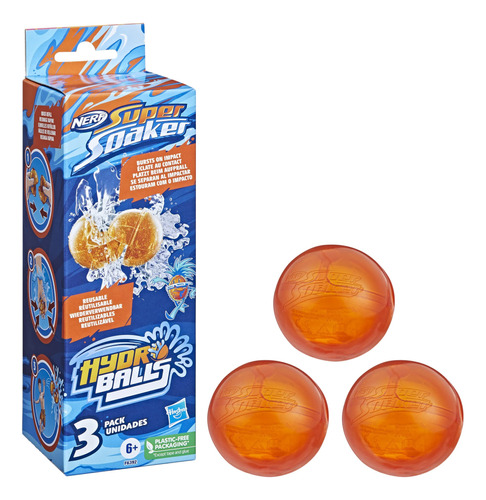 Nerf Super Soaker Hydro Balls Paquete De 3, Globos De Agua R