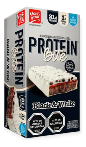 Box 4 Barras Protein Bite 20g Black & White - Your Goal