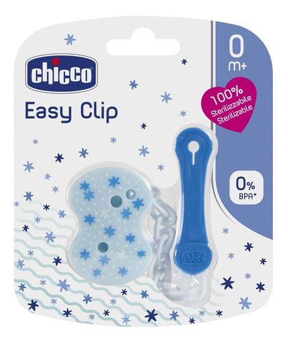 Imagen 6 de 7 de Chicco Clip Con Cadena Para Chupón Azul 1 Pza