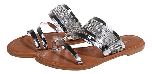 Zapatillas De Verano Con Diamantes De Imitación Para Mujer,