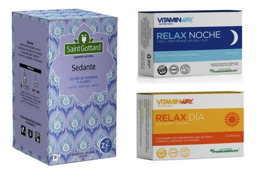 Sedante Relajante Relax Té Y Cápsulas Stress Regula Ansiedad