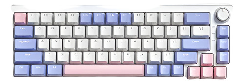Teclado Mecânico Para Jogos Zifriend Za68 Pro 68 Teclas Rgb Branco E Rosa Português Brasil