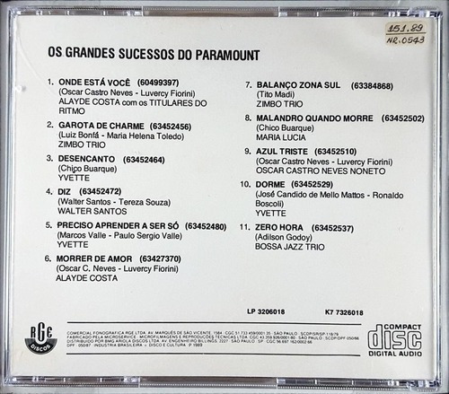 Alaide Costa Titulares Do Ritmo Walter Santos - Cd Paramount