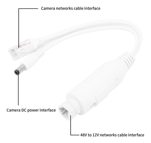 Cable Adaptador Impermeable Para Inyector Poe Splitter De 48