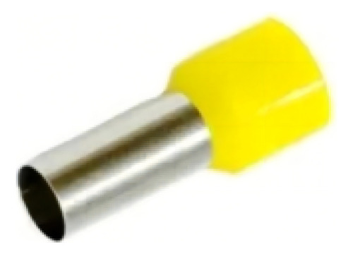 Kit 100 Conector Terminal Tubolar Ilhos 70mm Amarelo Intelli