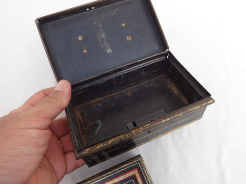 2 Alcancia Ingles Antiguo Metal Lata Chapa Juguete Miniatura (Usado)