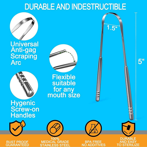 R 3 Raspadores De Lengua De Acero Inoxidable Para Limpiar