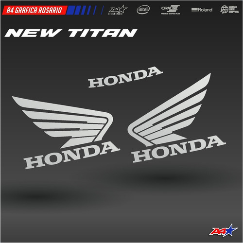 Calcos Logo Honda New Titan Para Tanque Medida Original