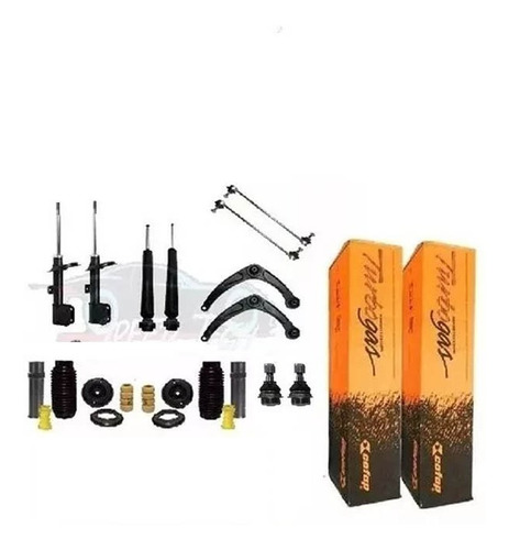 Kit Suspensao Amortecedor Bandeja Bieleta Pivo Terminal C4