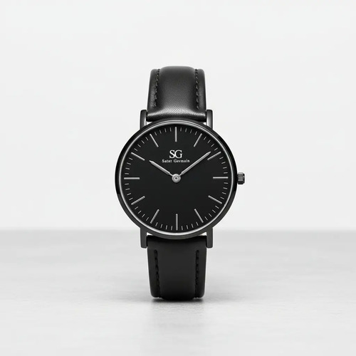 Relógio Masculino Saint Germain Murray Full Black de Couro Sintético Preto