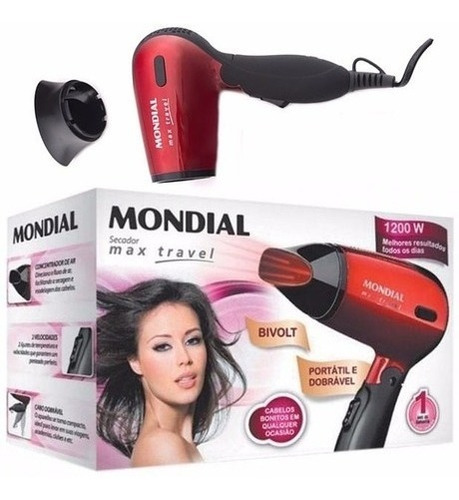 Imagen 4 de 4 de Secador De Pelo Mondial Sc-10 Max Travel 1200w Plegable