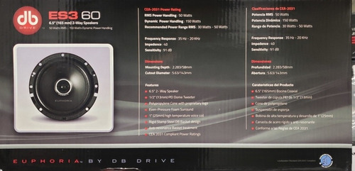 Bocinas Para Puerta 6.5 Db Drive Euphoria Es360 2 Pares New