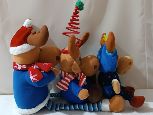 Lote 3 Peluches Renato Reno De Telcel, 1 Estrella En Gorro Marrón Claro (Usado)