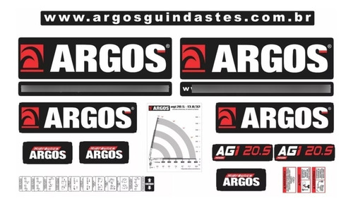 Kit Completo De Adesivos Compatível Com Munck Argos Agi 20.5