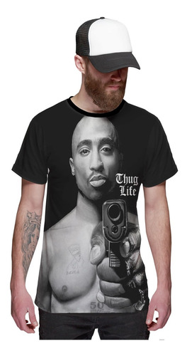Imagem 1 de 2 de Camiseta Tupac Shakur Gangster Thug Life Hip Hop 2pac