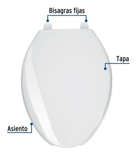 Asiento Alargado Para Wc, Abierto,blanco, Foset 49905
