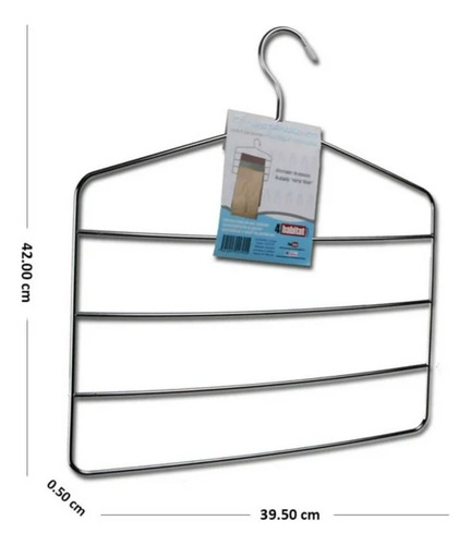 Gancho Metálico Cromado Para 4 Prendas Ropa 2 Piezas