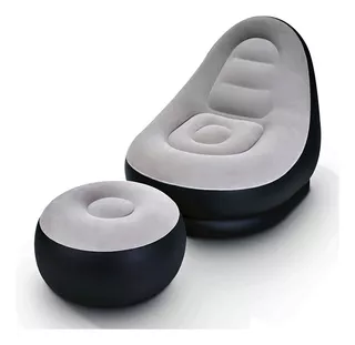 Sillón Sofá Inflable Con Puff Reposapiés De Descanso Intime