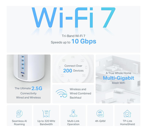 Tp-link Deco Be63 - Tri-band Wifi 7 Be10000 Mu-mimo 3pack