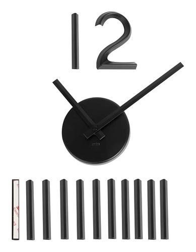 Blink - Reloj de pared minimalista en 3D en color negro Umbra