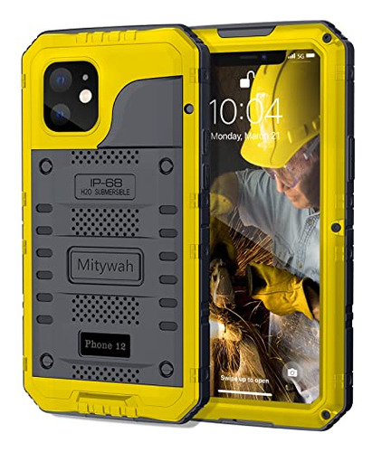 Funda Impermeable Mitywah Para iPhone 12, Resistente F3vdj