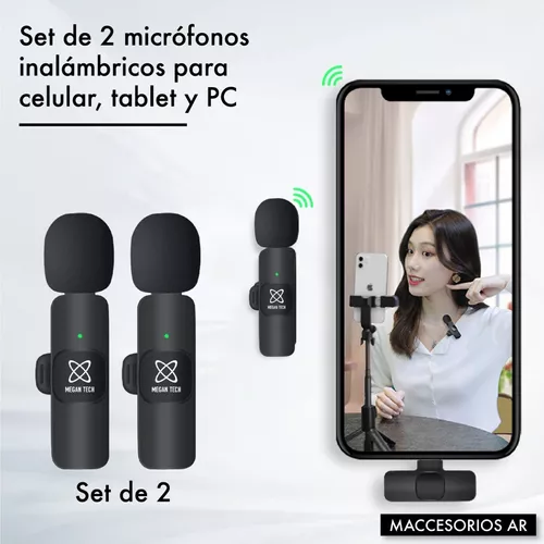 Microfono Inalambrico Periodista 2 Mic Celular Usb Tipo C