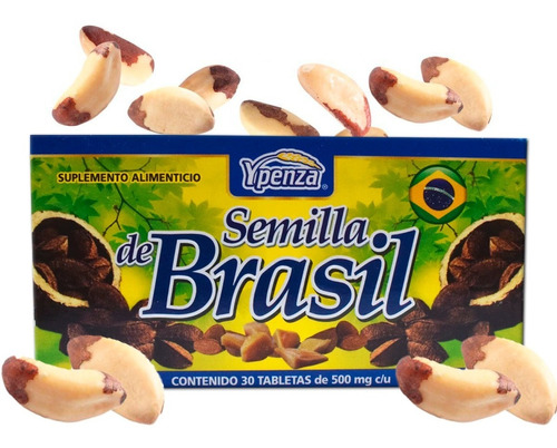 Semilla De Brasil Ypenza® 30 Tabletas De 500 Mg C/u